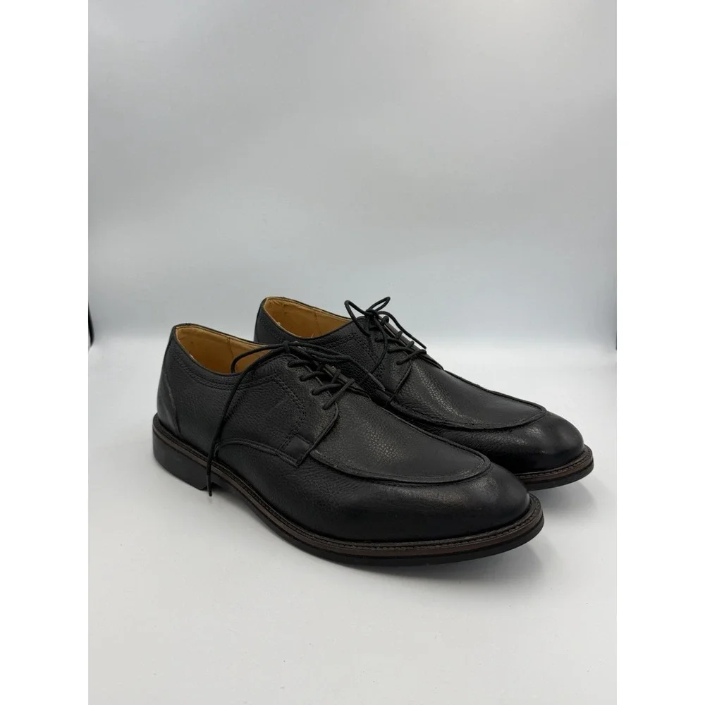 Martin Dingman Black Pebbled Leather Apron Toe Derby Shoes Men's 10.5M